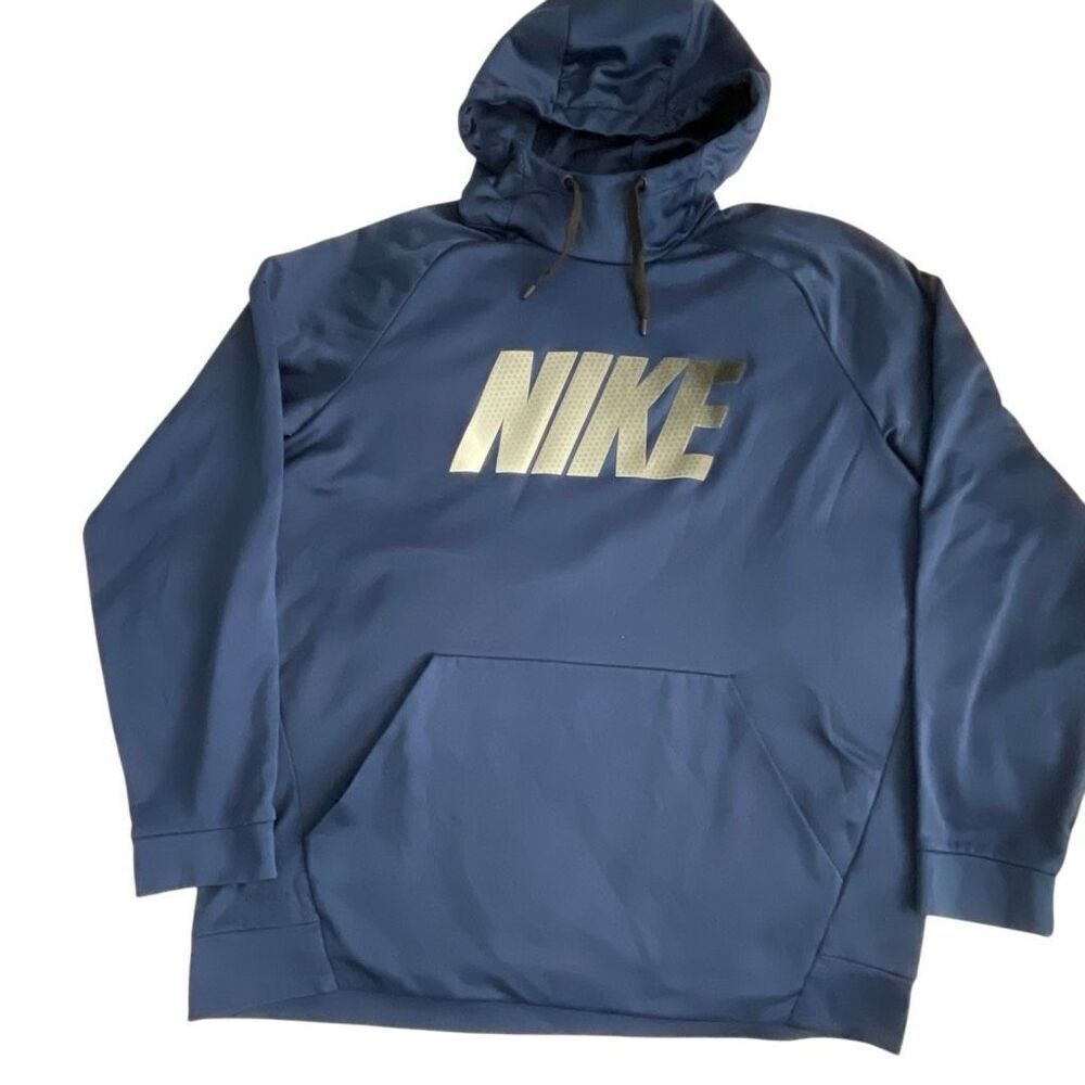 EUC Nike Dri-Fit Blue Hooded Pullover Front Pocket Sweatshirt - XL (Regular Fit)